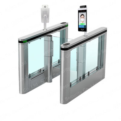 Biometrics Card Glass Swing Turnstile Anti Explosion Multi Function Slim Gate