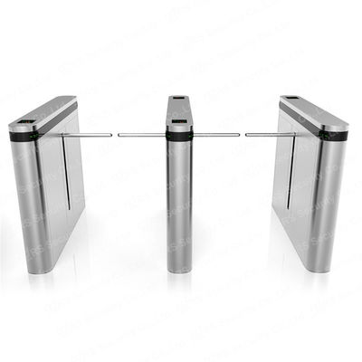 Stainless Steel Drop Arm Security Gates Semi Automatic Entrance With RFID Card Reader